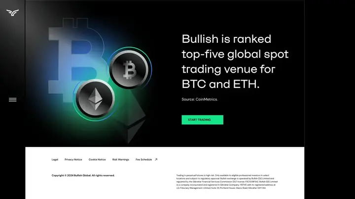 Bullish website top 5 trading venue section